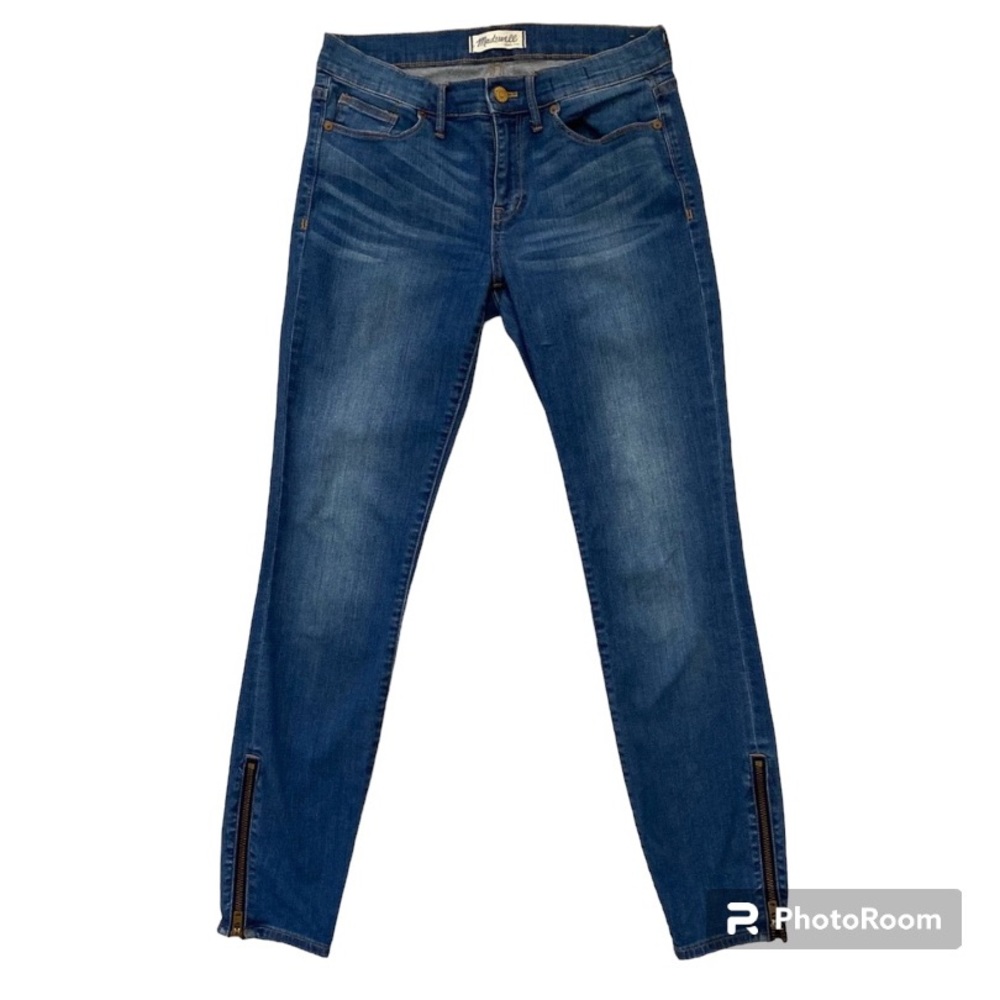 Madewell Skinny Skinny Ankle blue Denim Jeans Cute Zip Ankle Detail Size…